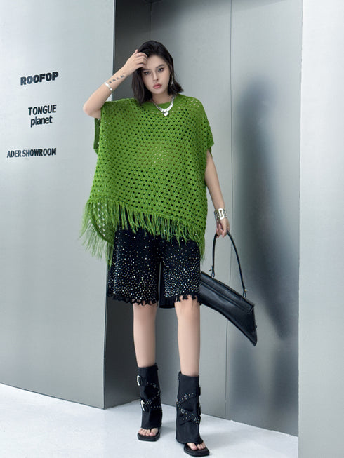 Fringe Knit Oversize Top